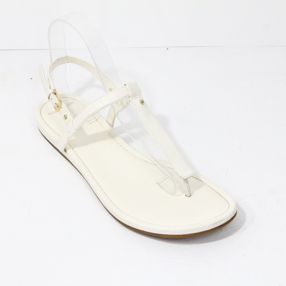 Cole Haan Flat Sandals sz 9 Women Leather Flip Flops Toe Post Shoes - Picture 1 of 8